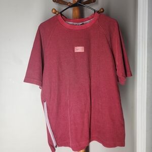 Vintage 2000s Nike Red Tee –Size Large– Zipper Hem Detail – Excellent Condition